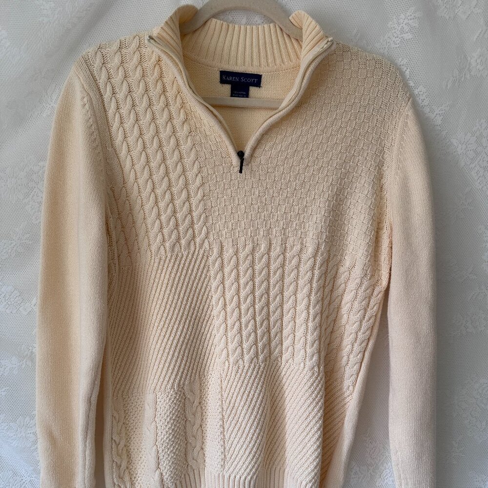 Vintage 100% Cotton Half Zip Sweater